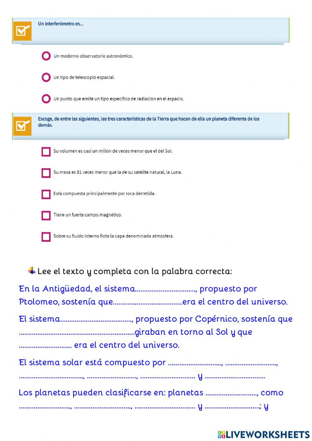 La tierra en el universo