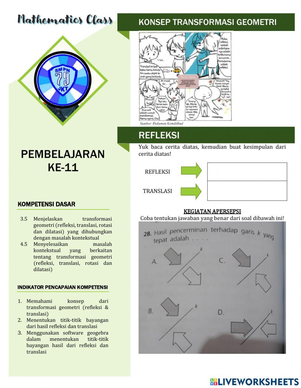 Refleksi dan translasi