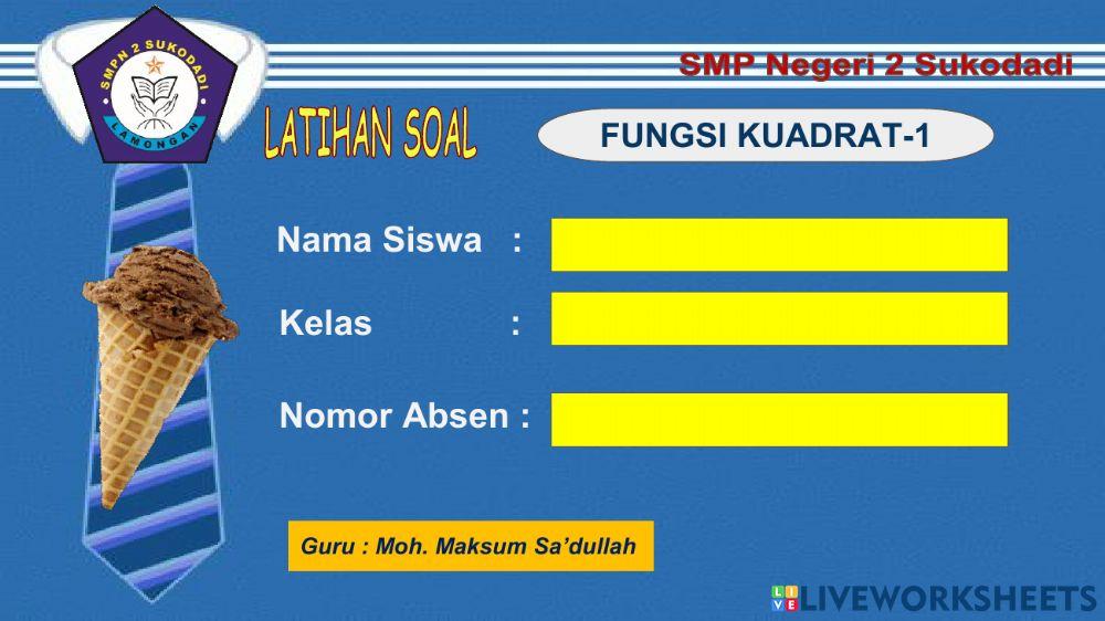 Latihan fungsi kuadrat-1