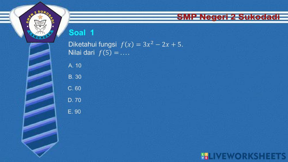 Latihan fungsi kuadrat-1