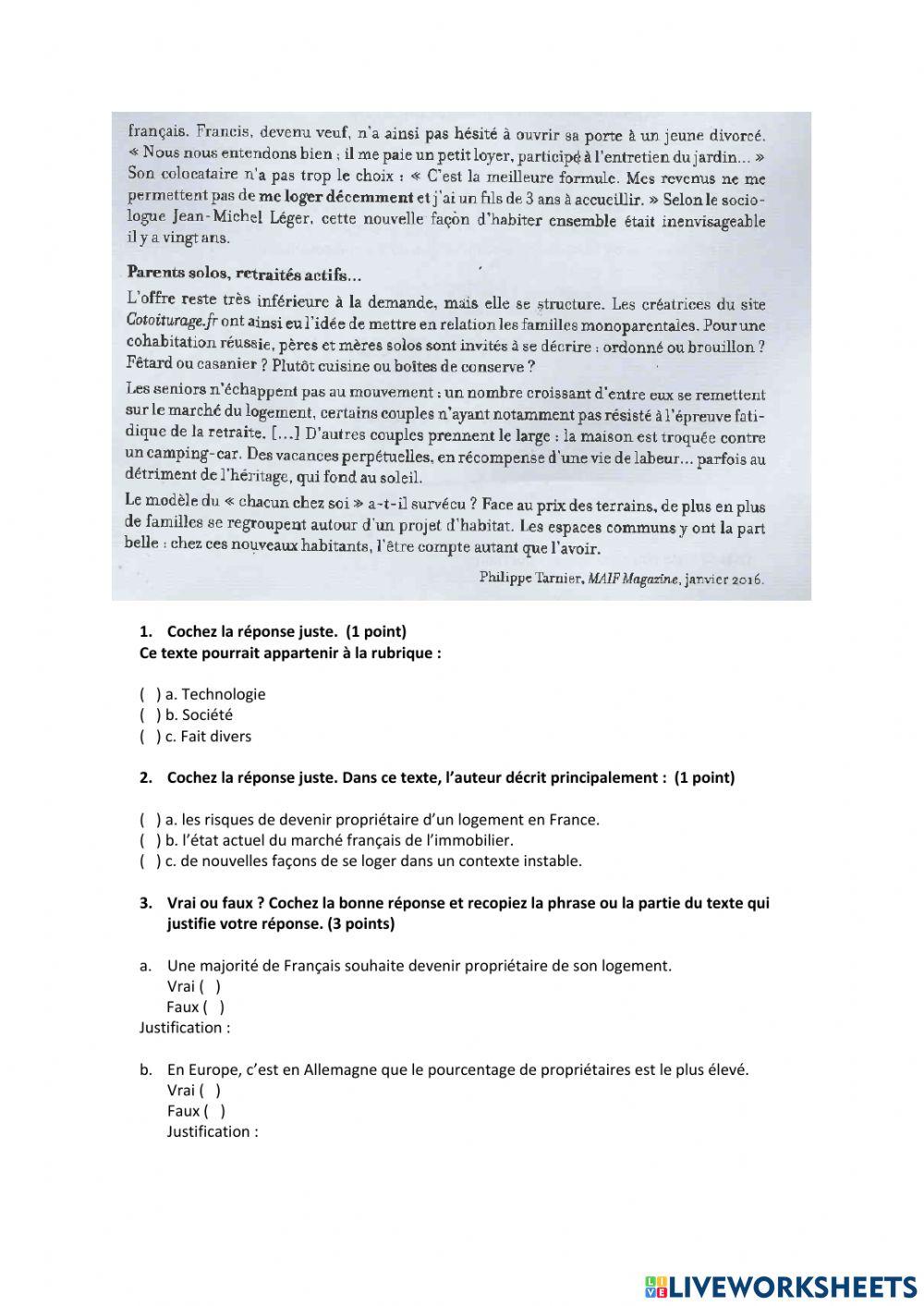 Compréhension écrite B2