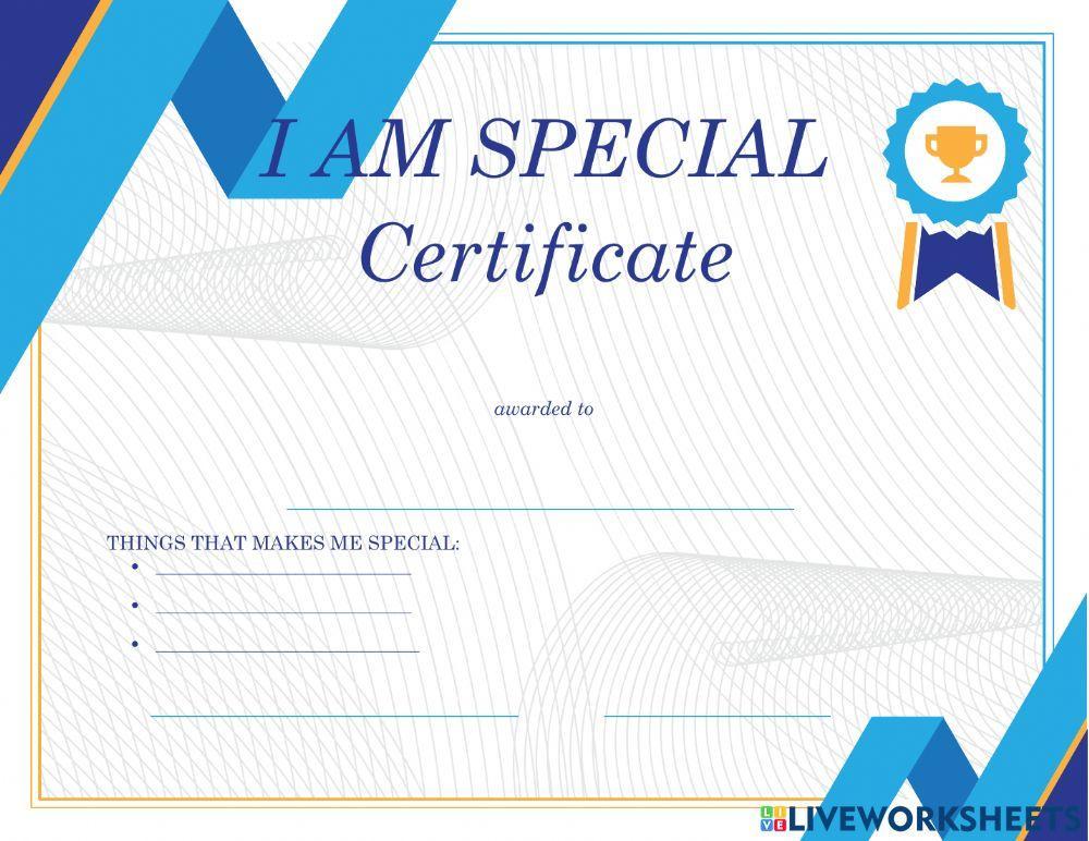 I am Special Certificate