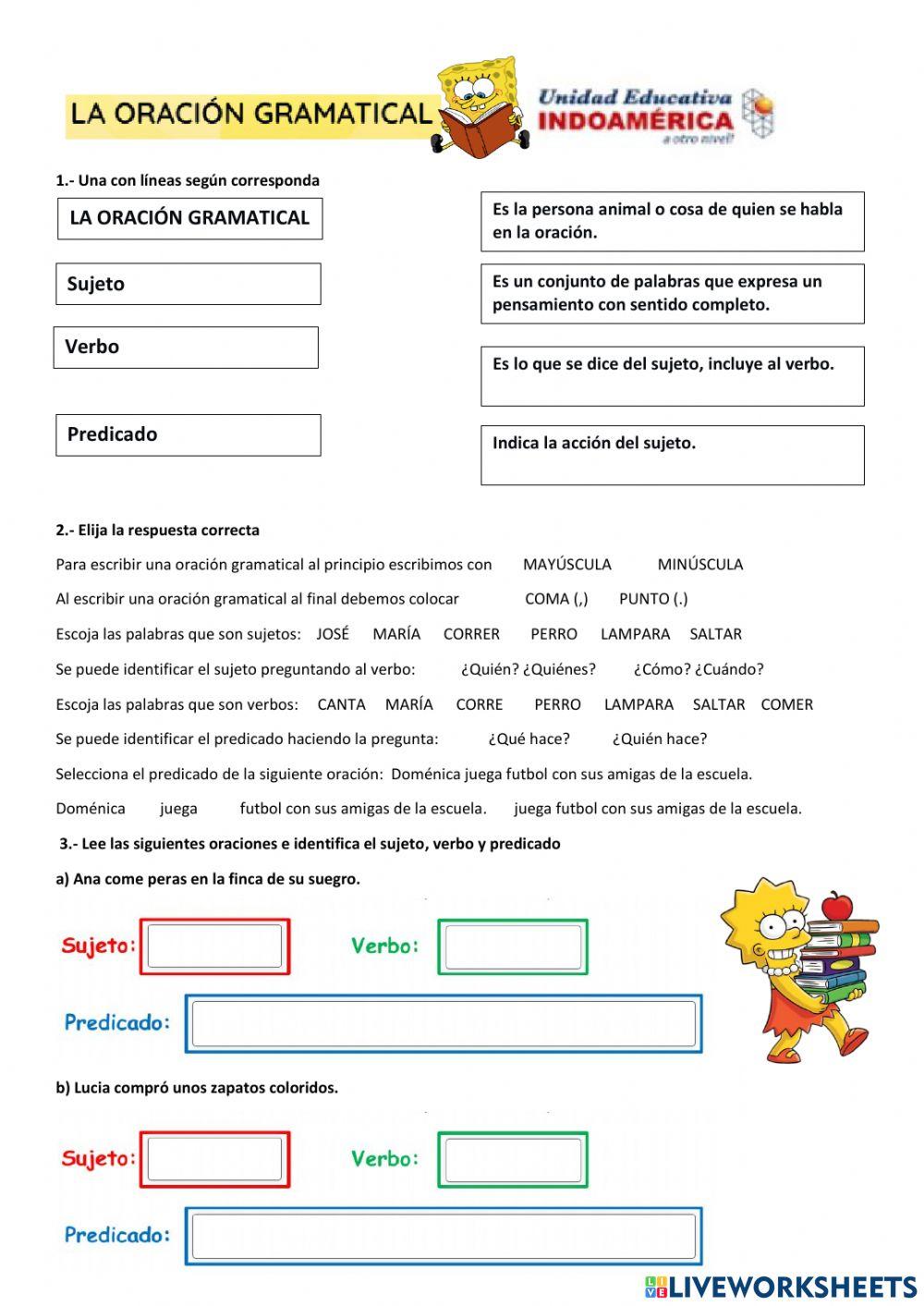 La oración gramatical