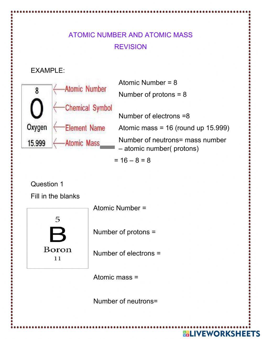 Atomic number, Mass number and Subatomic Particle