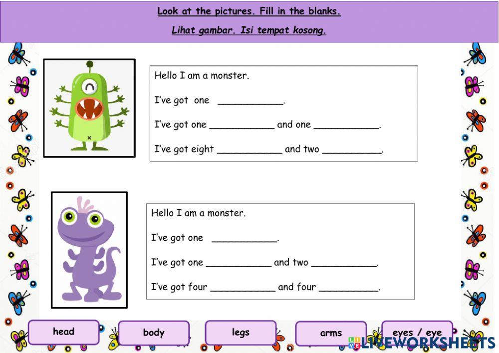 The monsters' body parts.