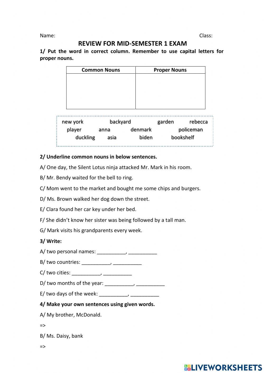 Common - Proper Nouns