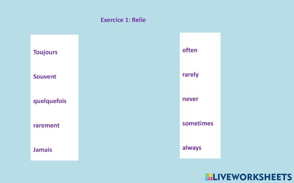 Adverbes de frequence