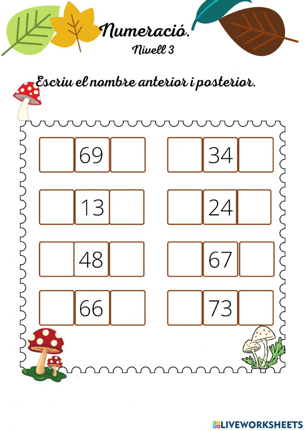 Anterior i posterior. Fitxa 4. Nivell 3