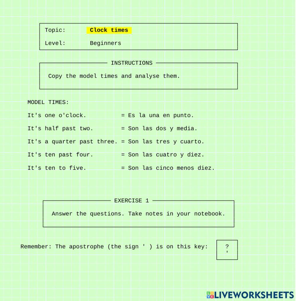 D1 BASIC - UNIT 1 - Activity 1 - 1TIMES.TUT