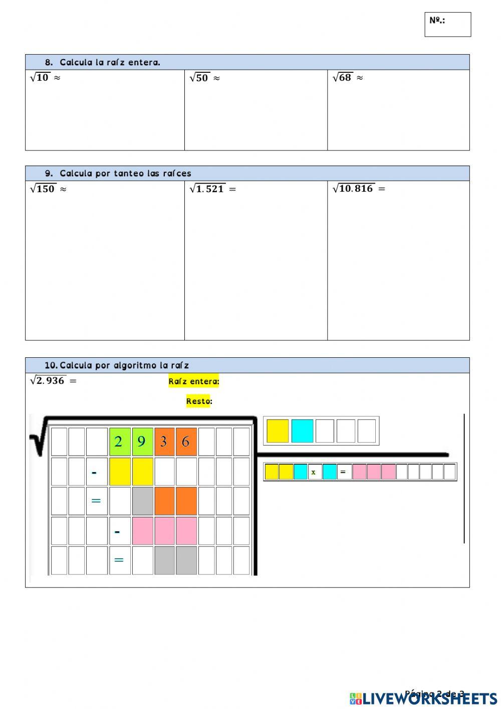 Repaso Nº naturales, potencias y raíces