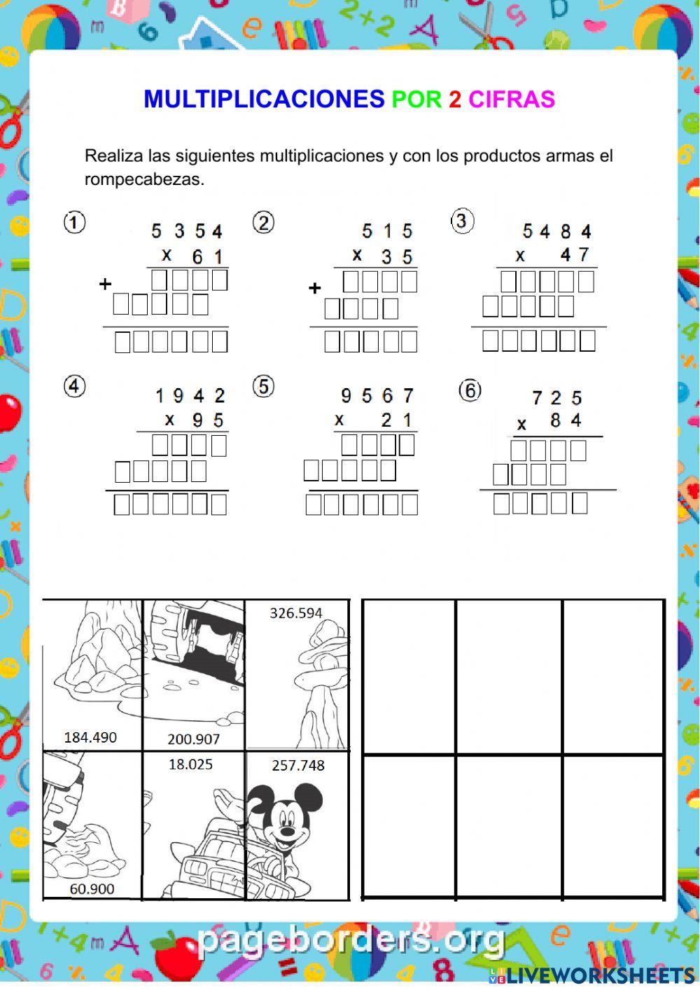 Multiplicaciones 2 cifras