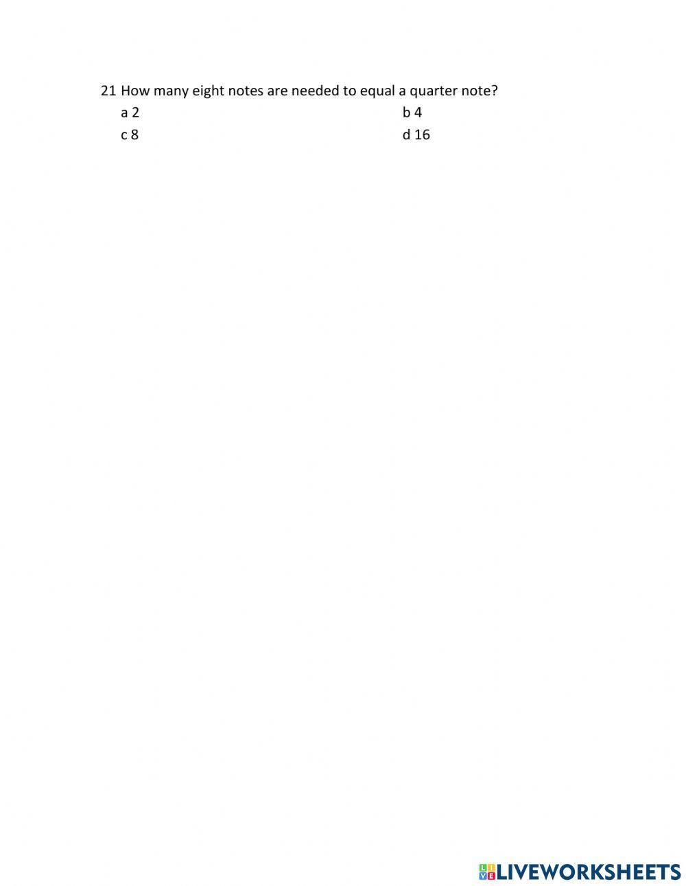 Value of Notes and Rest