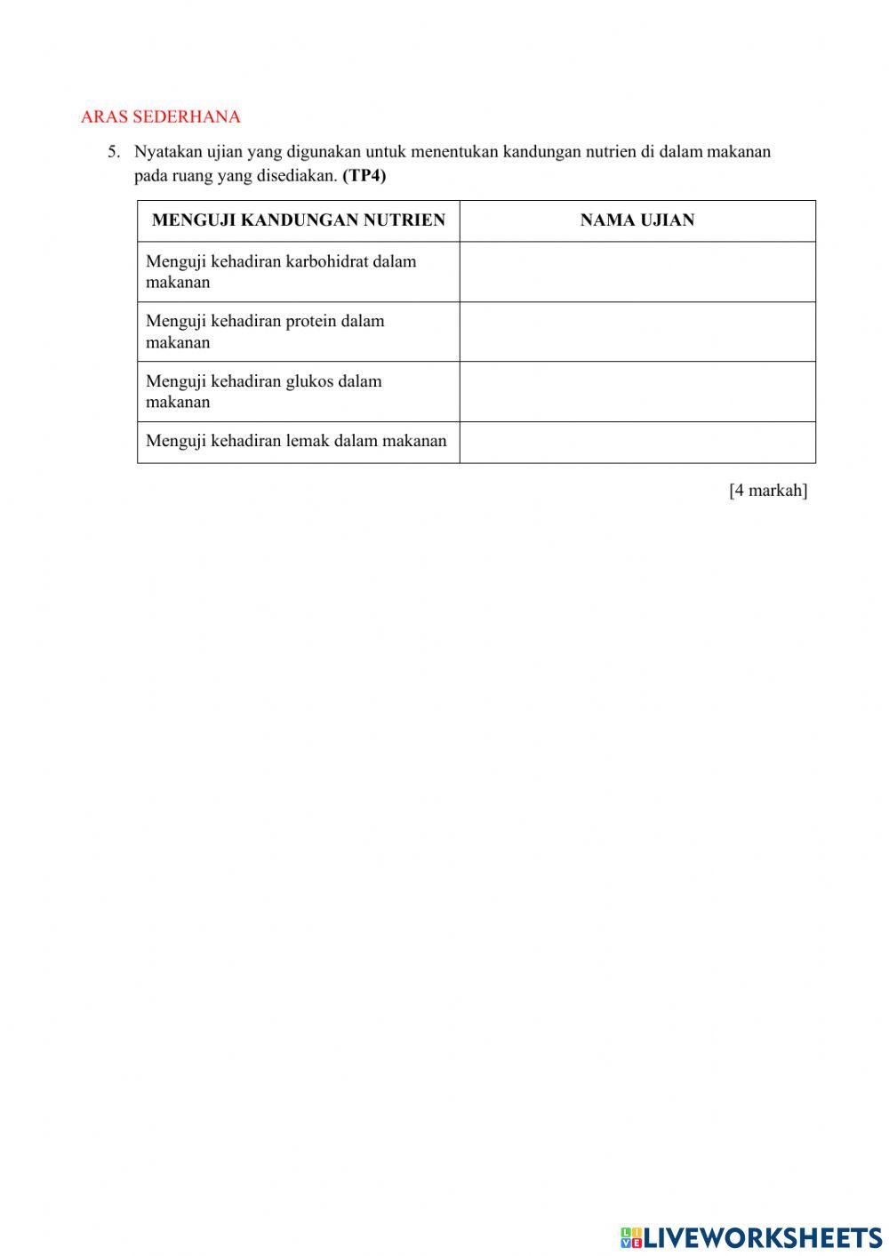 Latihan pengukuhan 2 nutrien srt  tingkatan 4