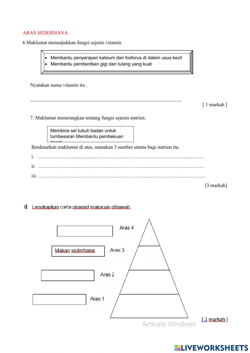 Latihan pengukuhan 2 nutrien srt  tingkatan 4