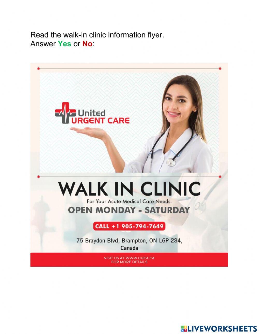 Walk-in Clinic Information Flyer Ex.3