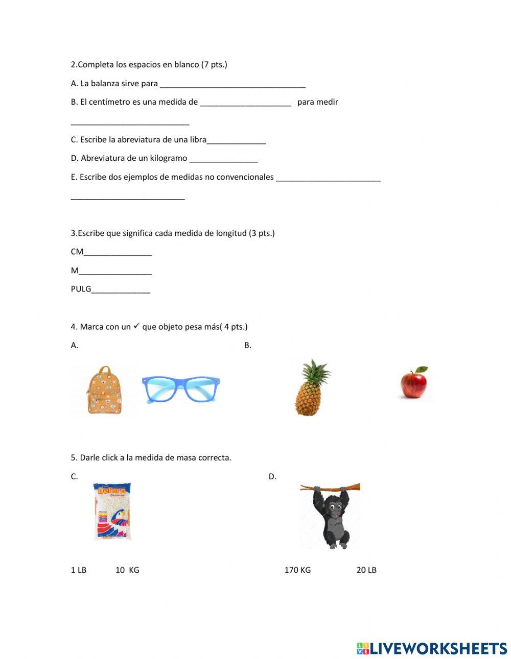 Medidas de peso y kilogramos