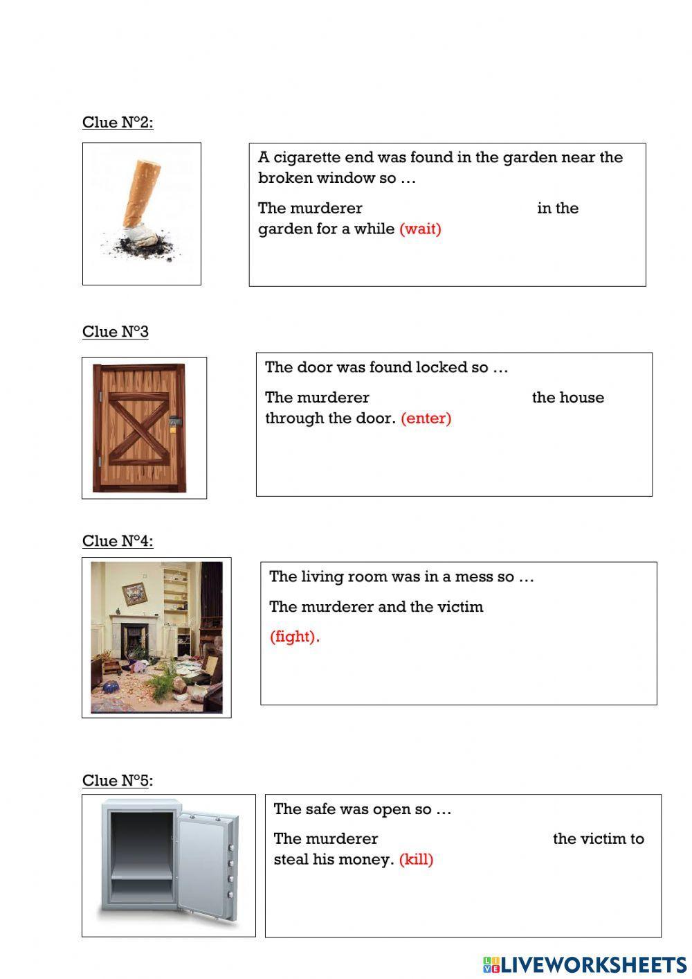 Making deductions on a crime scene