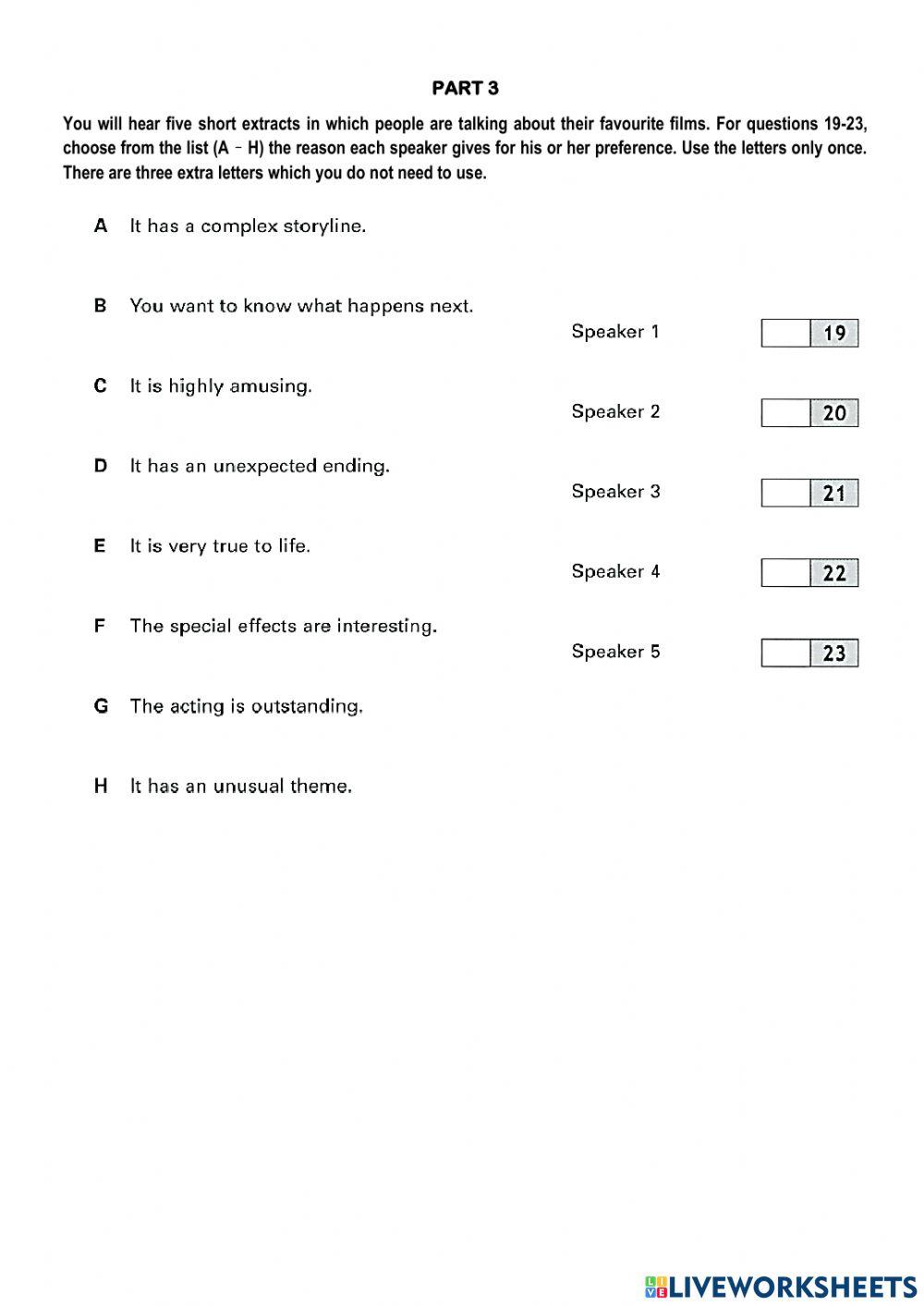 B2 LISTENING EXAM - HOVER-TANIA R.