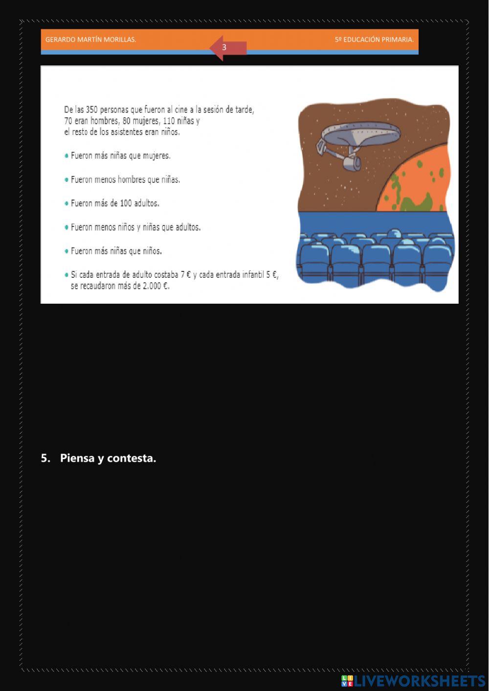 Resolución de problemas. Ficha 5.