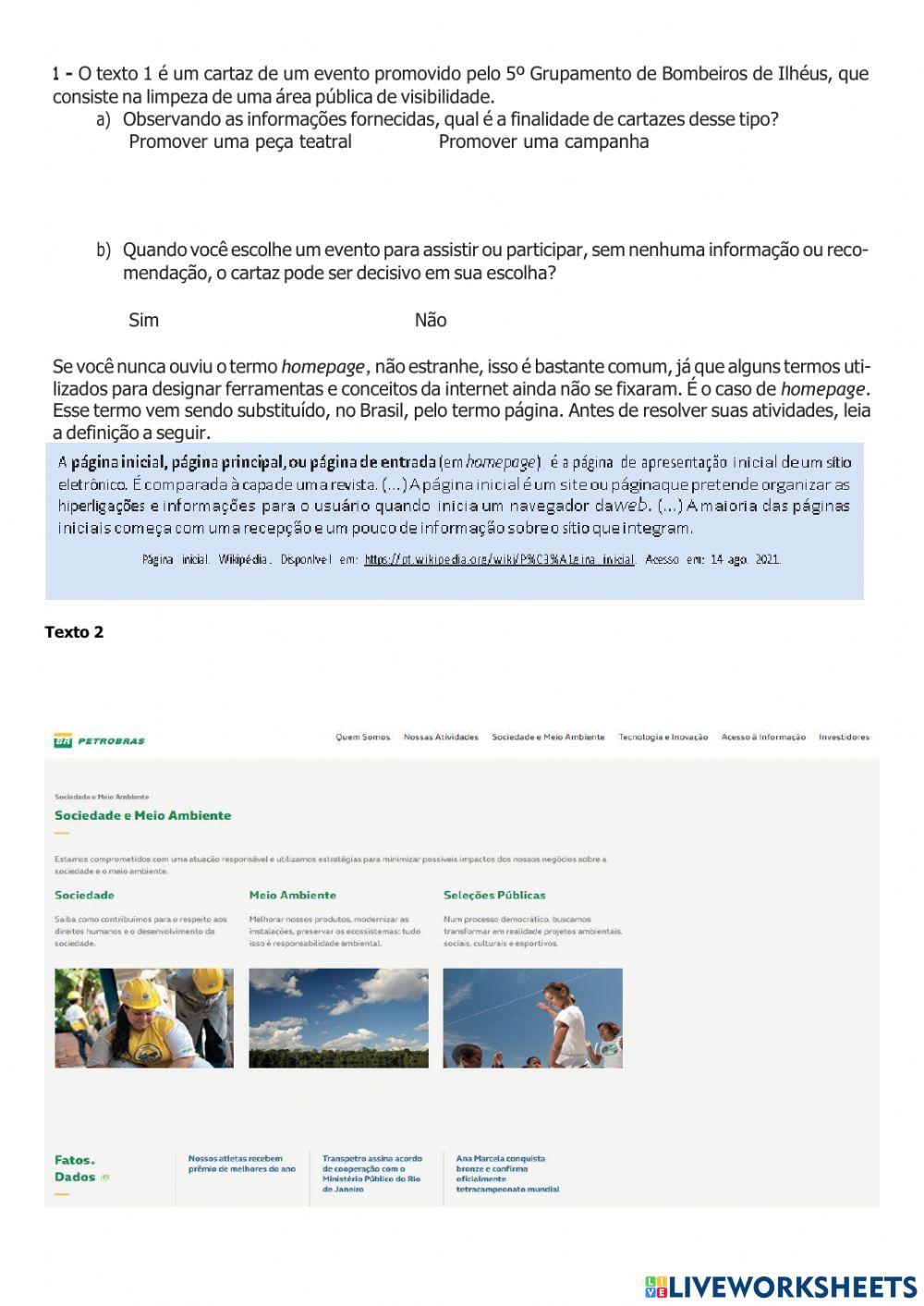 Pet 4-1ºano -ensino médio- semana 2