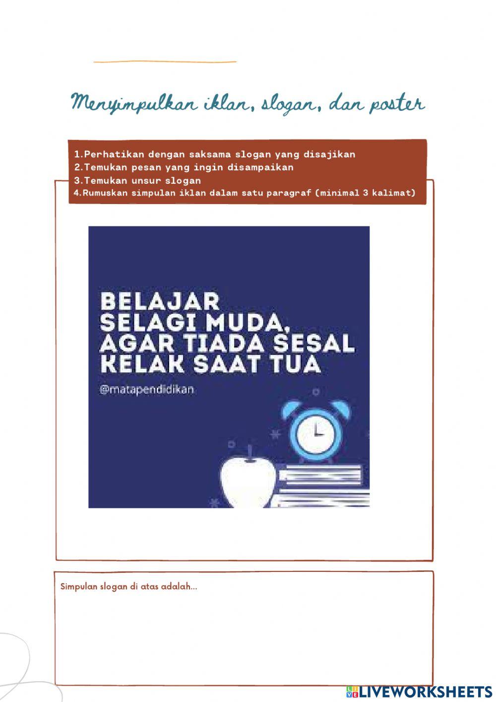 Menyimpulkan Isi Teks Iklan, Slogan, dan Poster