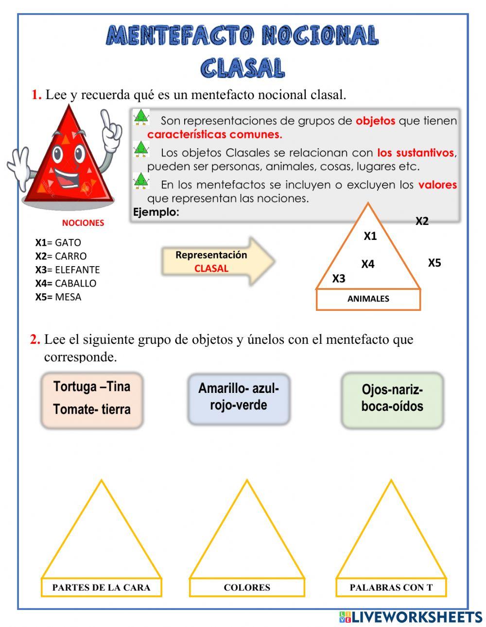 Mentefacto nocional clasal
