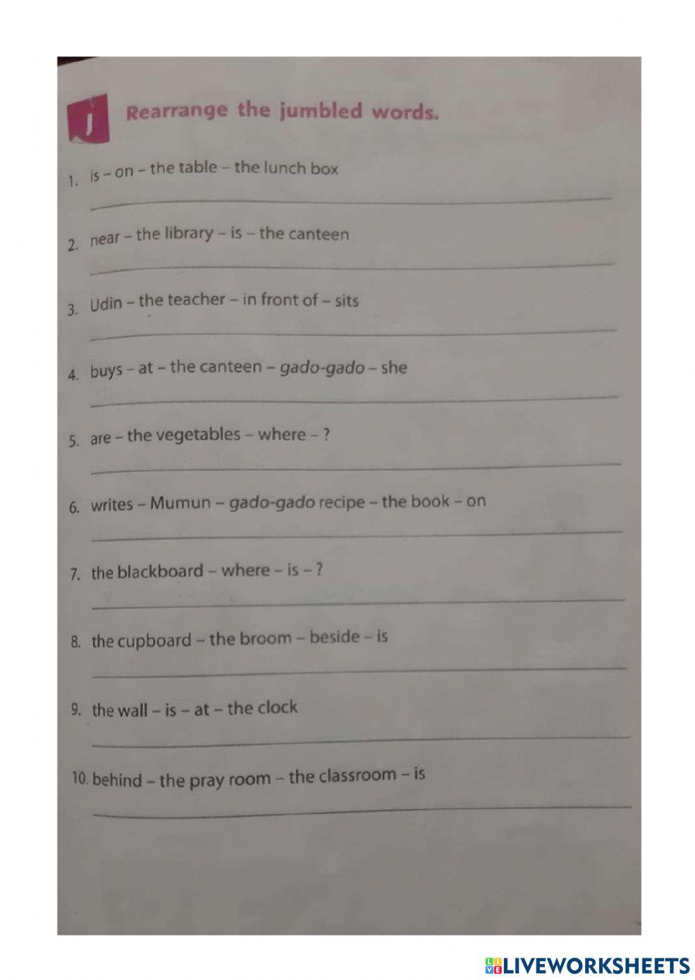 Prepositions of place