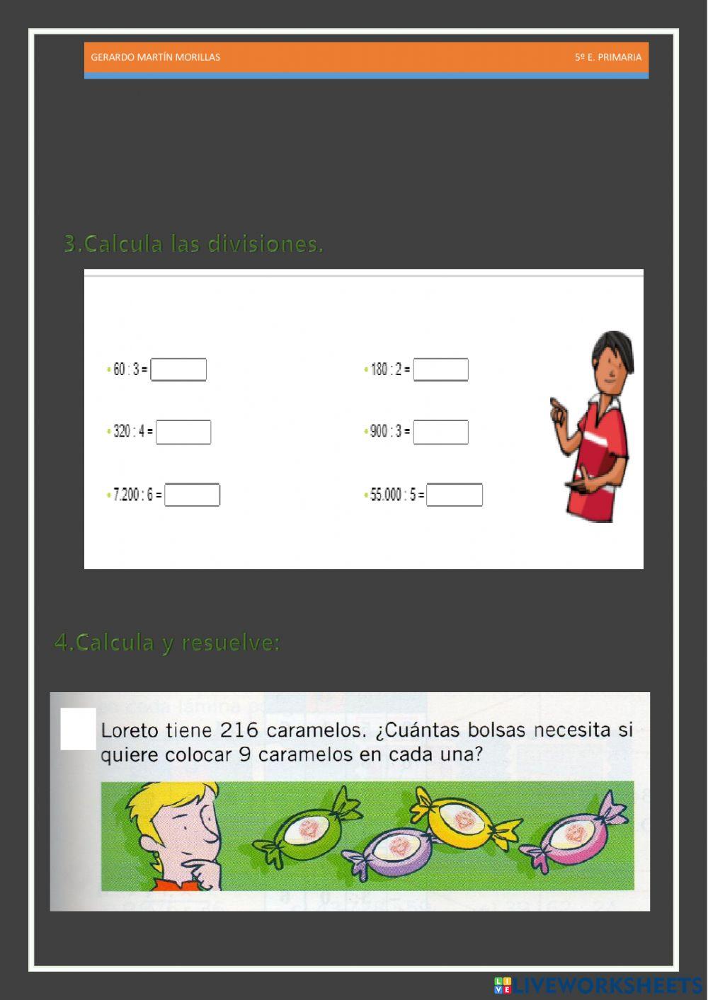 Cálculo y operaciones. Ficha 8.