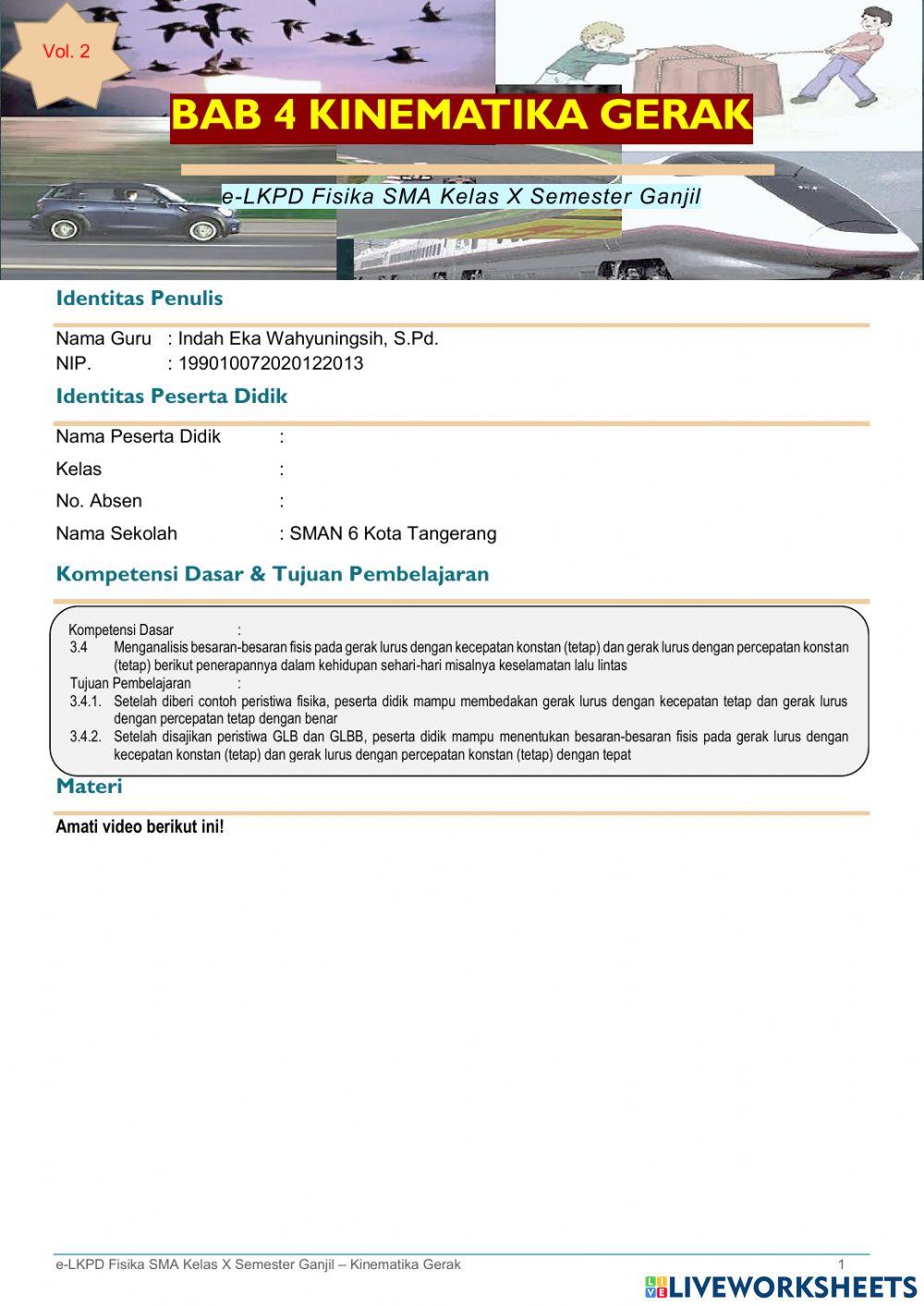 Kinematika gerak (glbb)