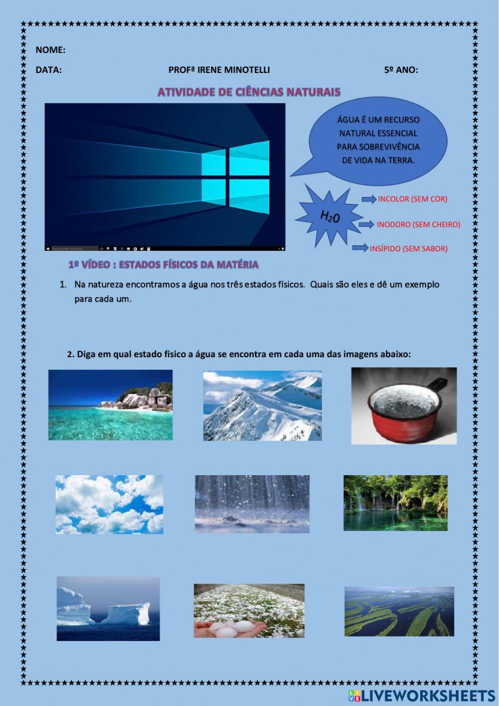 Estados físicos da matéria e mudança de eos físicstados