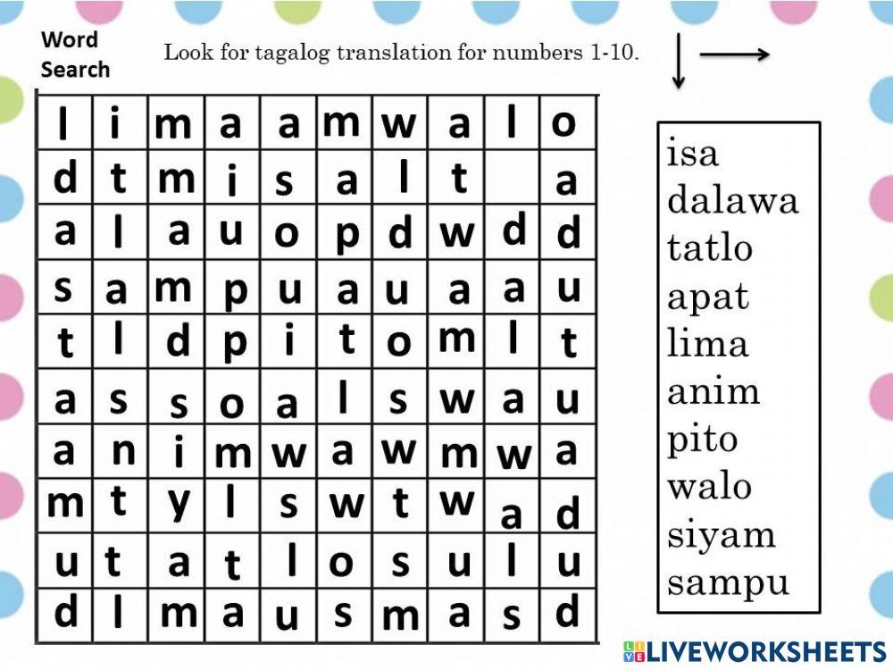 English Equivalent of Tagalog Words