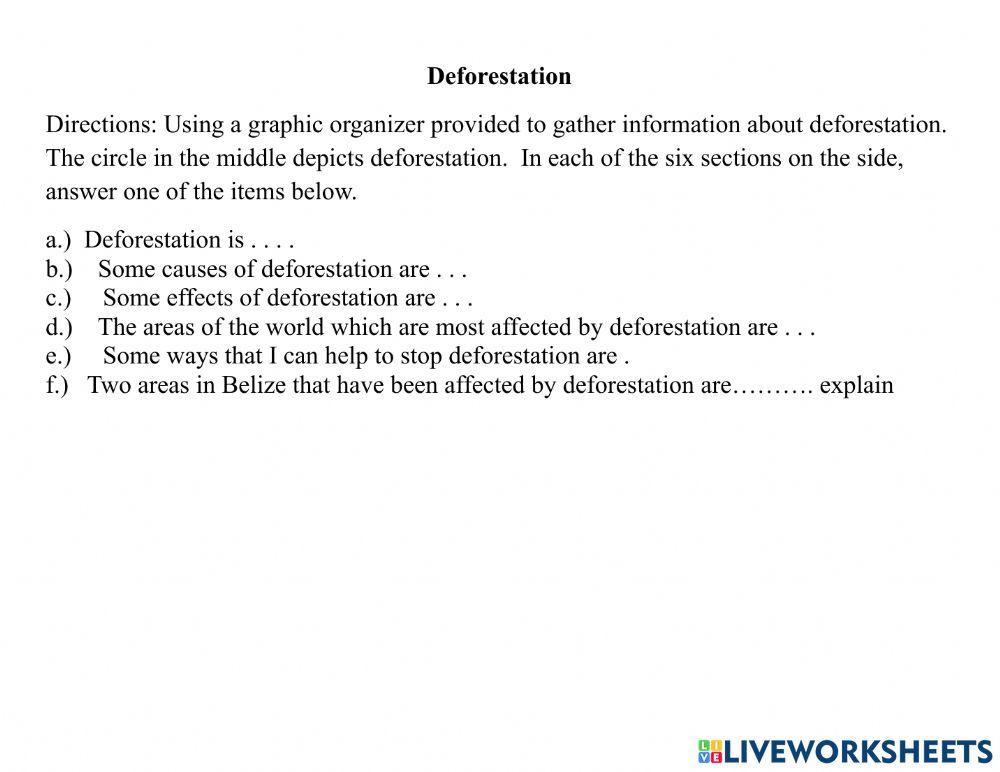 Deforestation Graphic Organizer