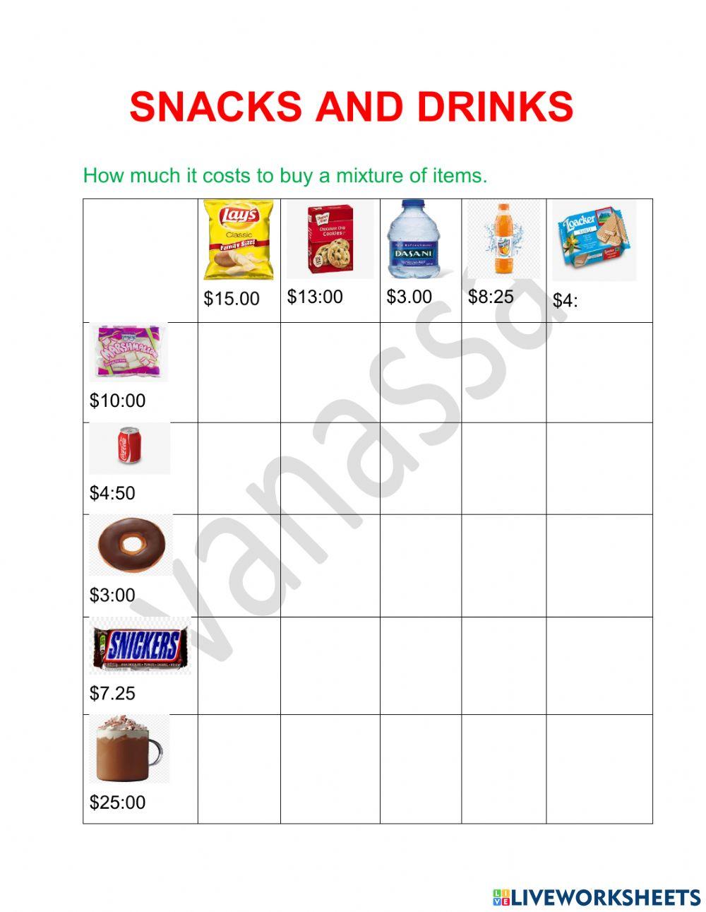 Snacks and Drinks