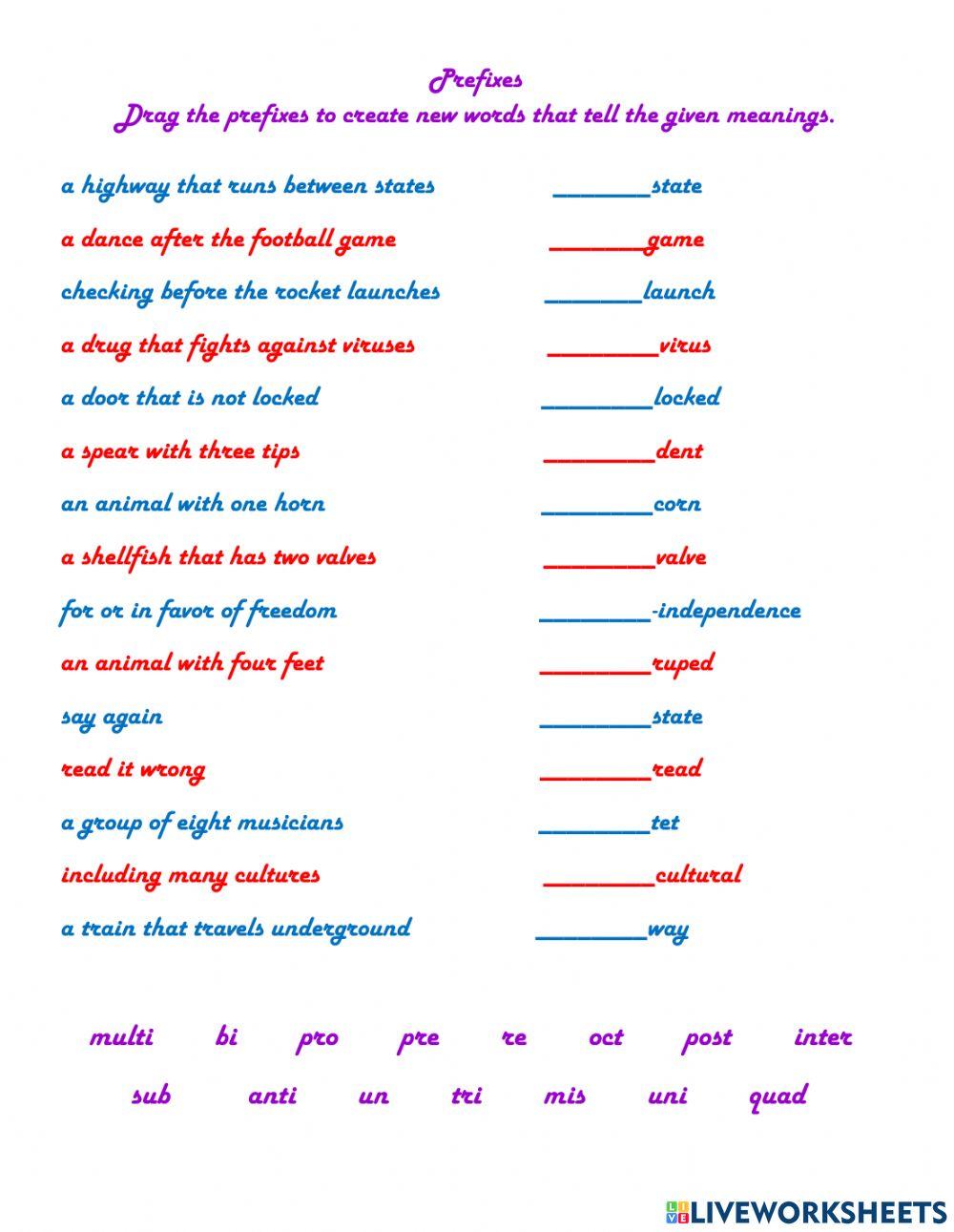 Prefixes Word Formation