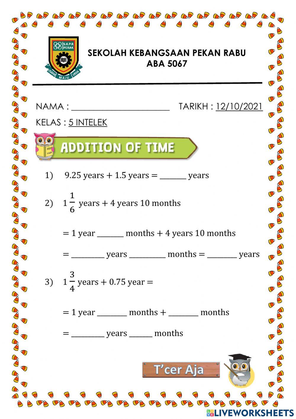 Tambah masa tahun dan bulan