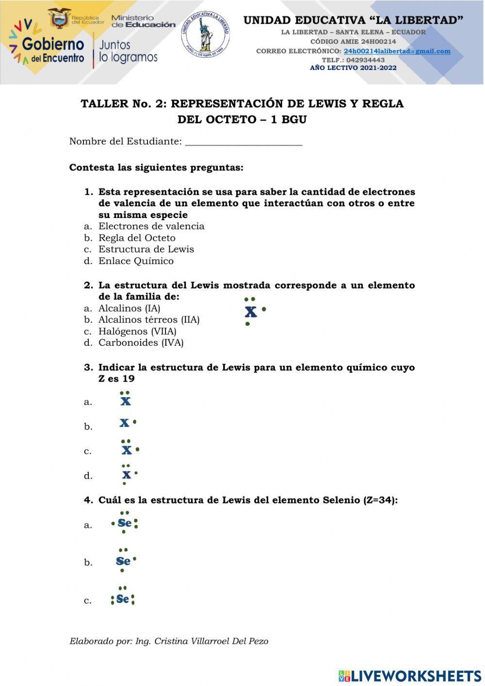 Representación de lewis - 1 bgu