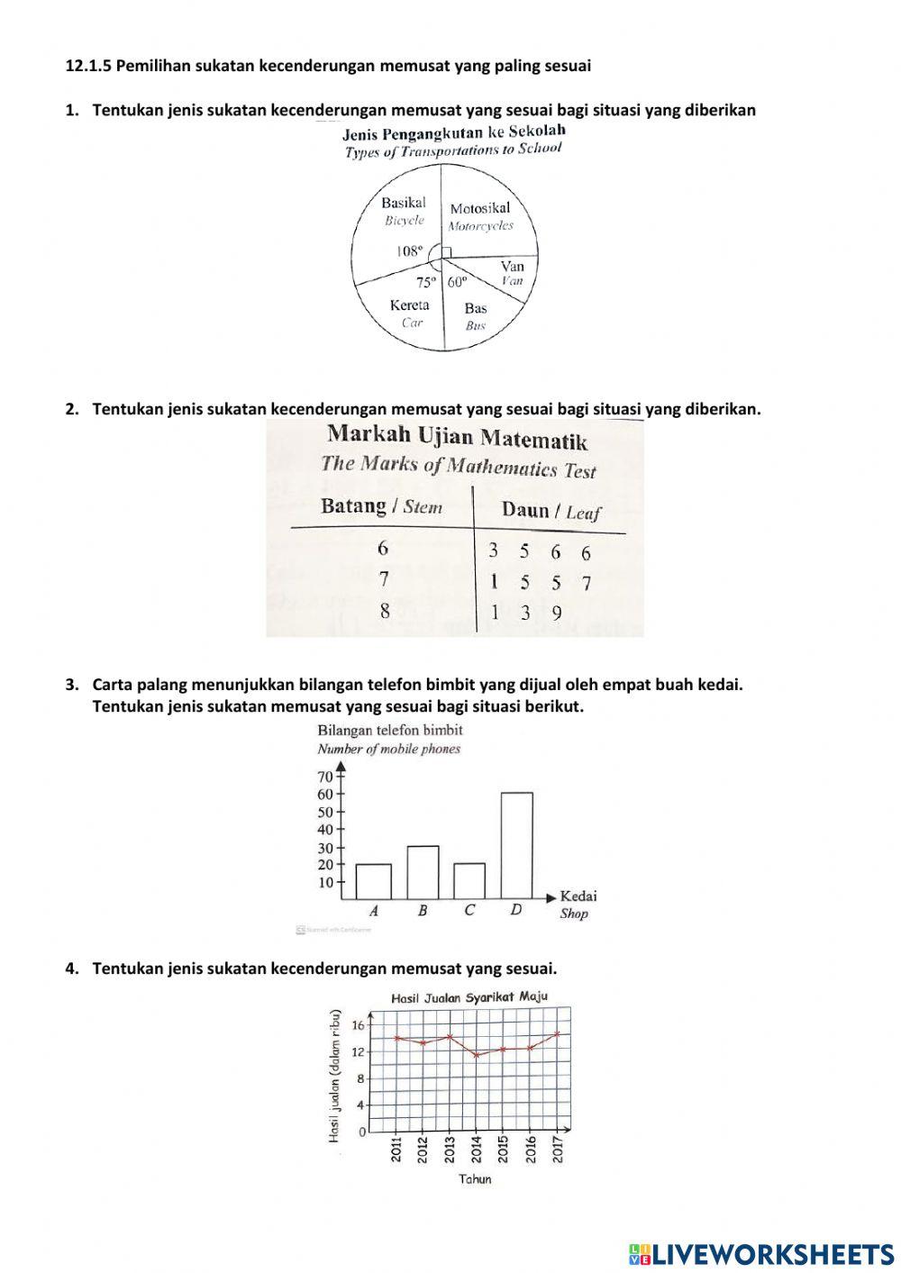 12.1.5 Pemilihan sukatan kecenderungan memusat yang paling sesuai