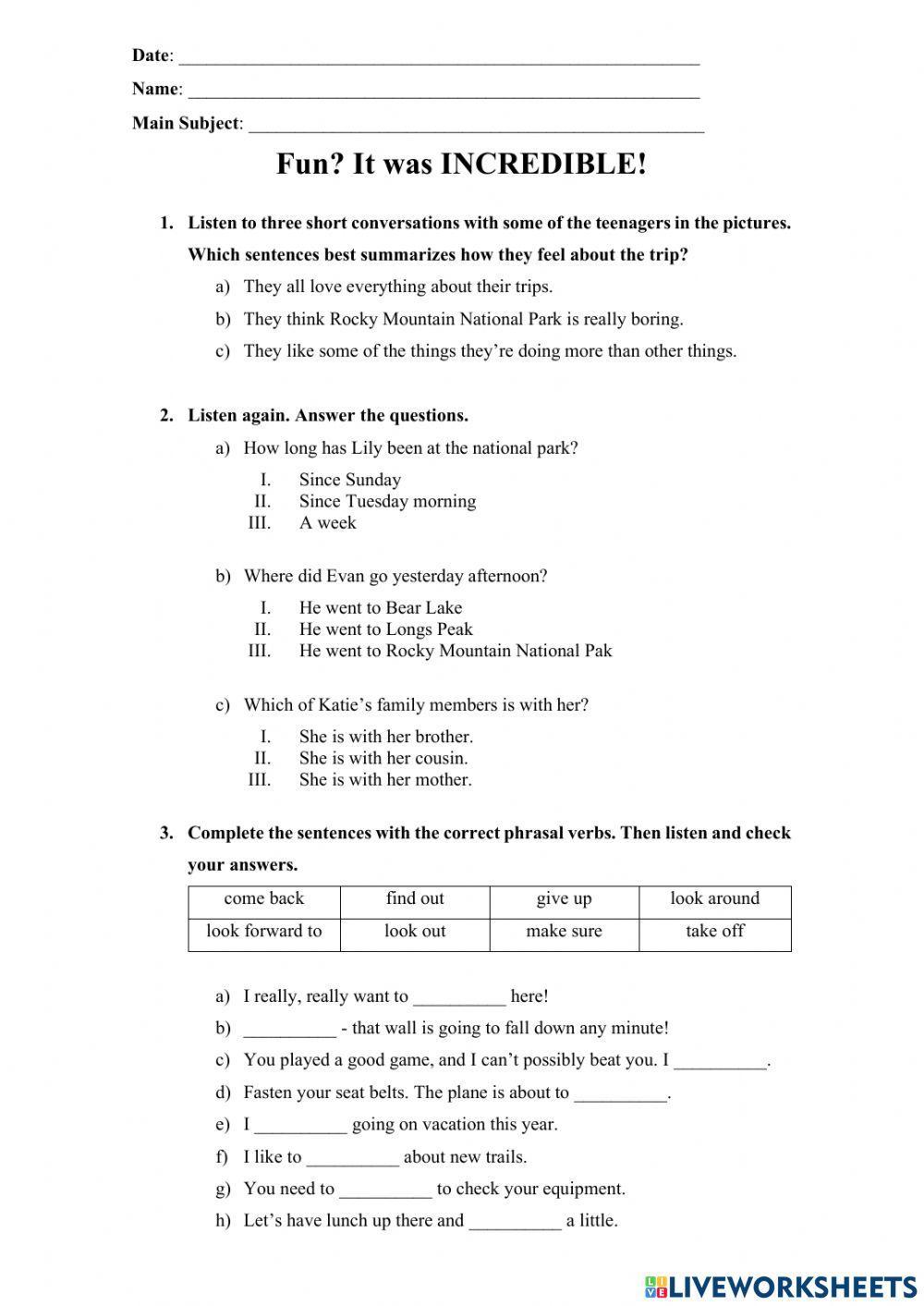 Phrasal verbs related to travel