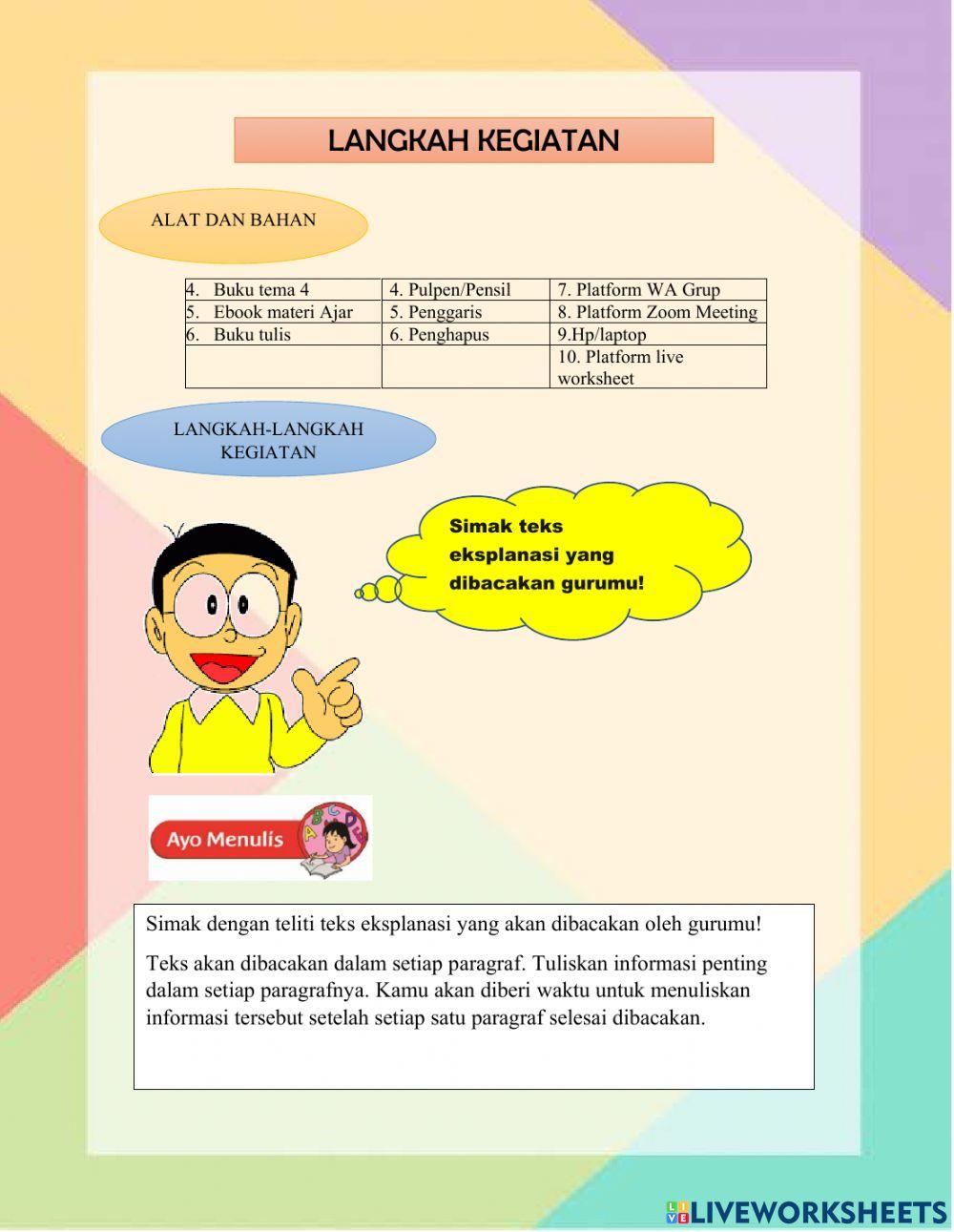 LKPD Poster hemat energi listrik dan teks ekplanasi