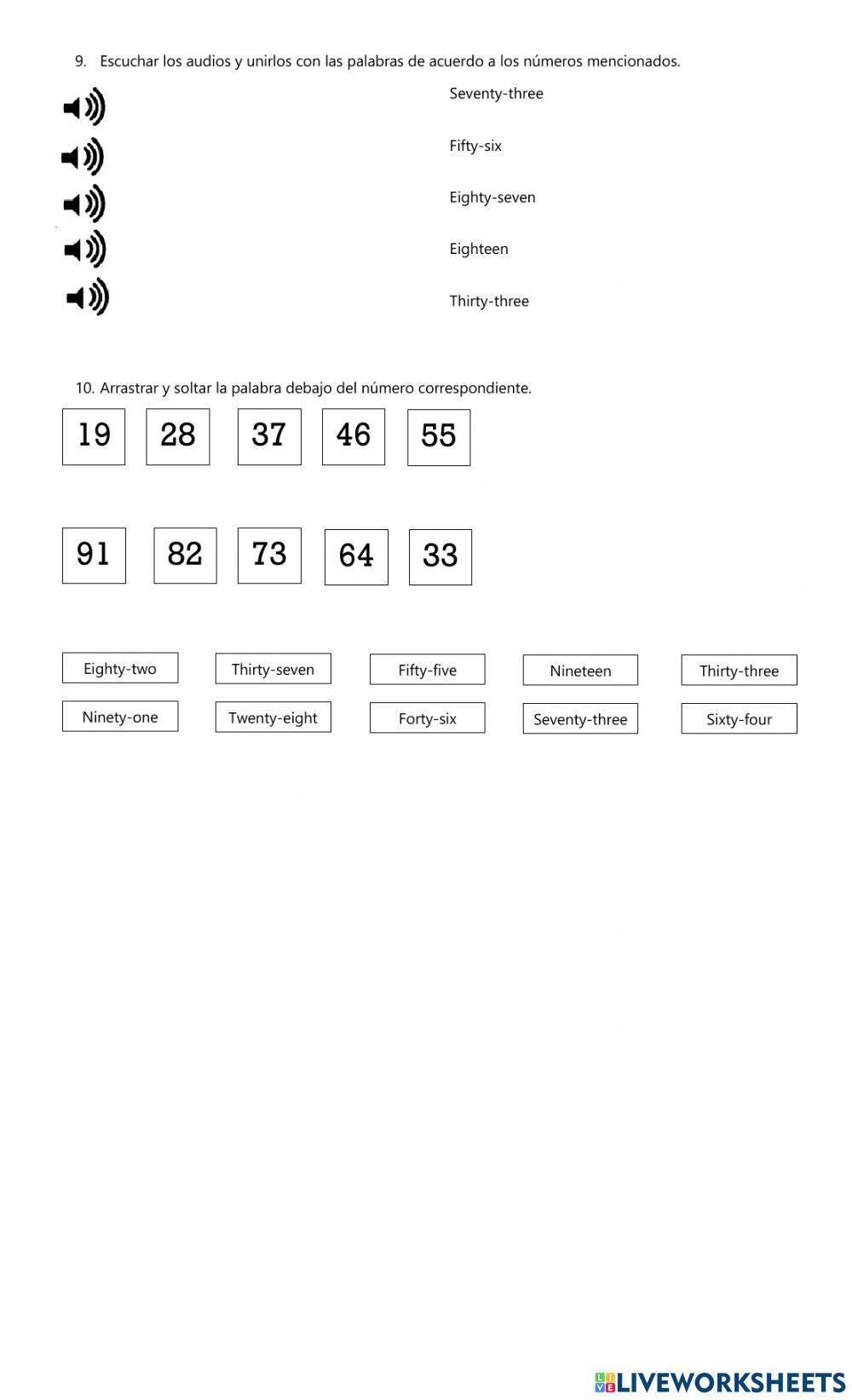 Recuperatorio de evaluación de números II