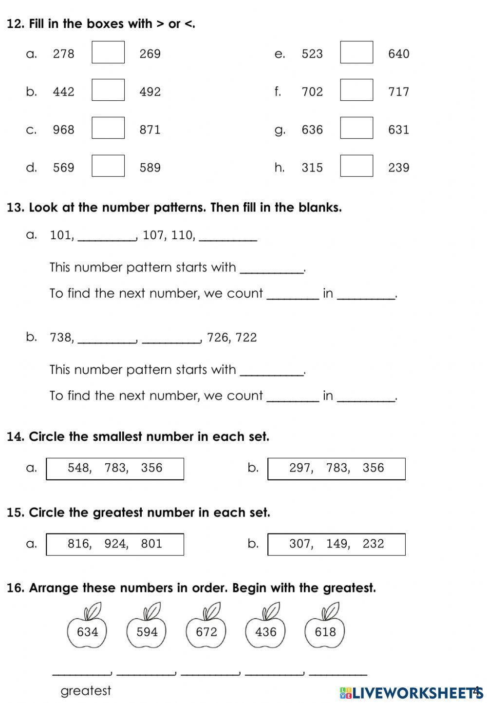 Math Mid Term Review Grade 3