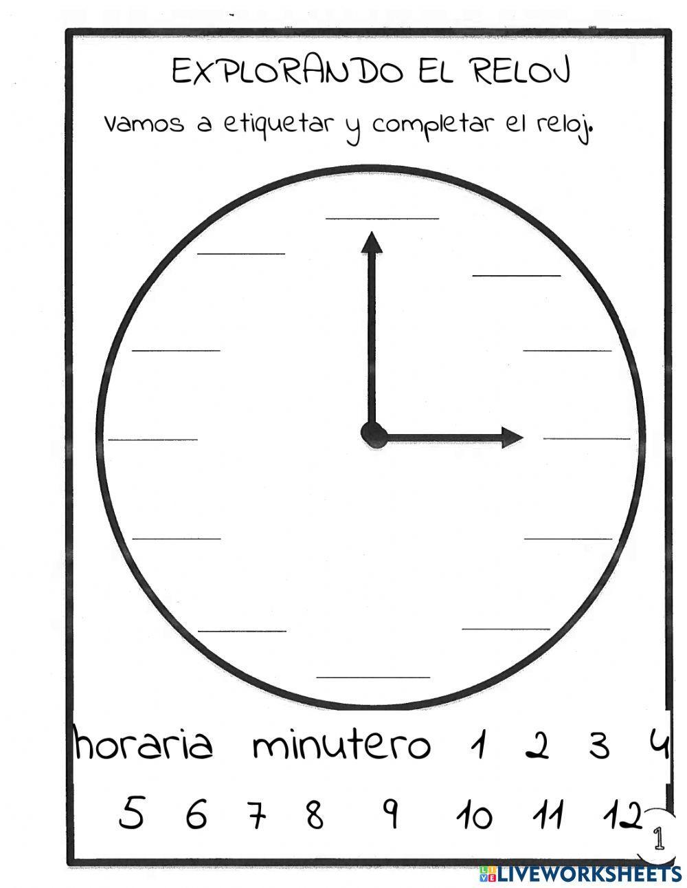 Partes Del Reloj Interactive Worksheet Live Worksheets, 52% OFF