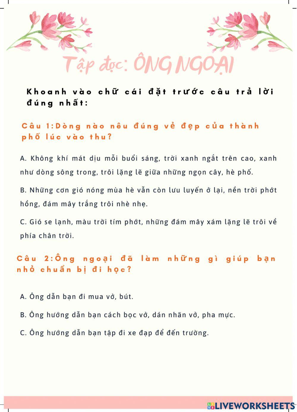 Tập đọc: ông ngoại