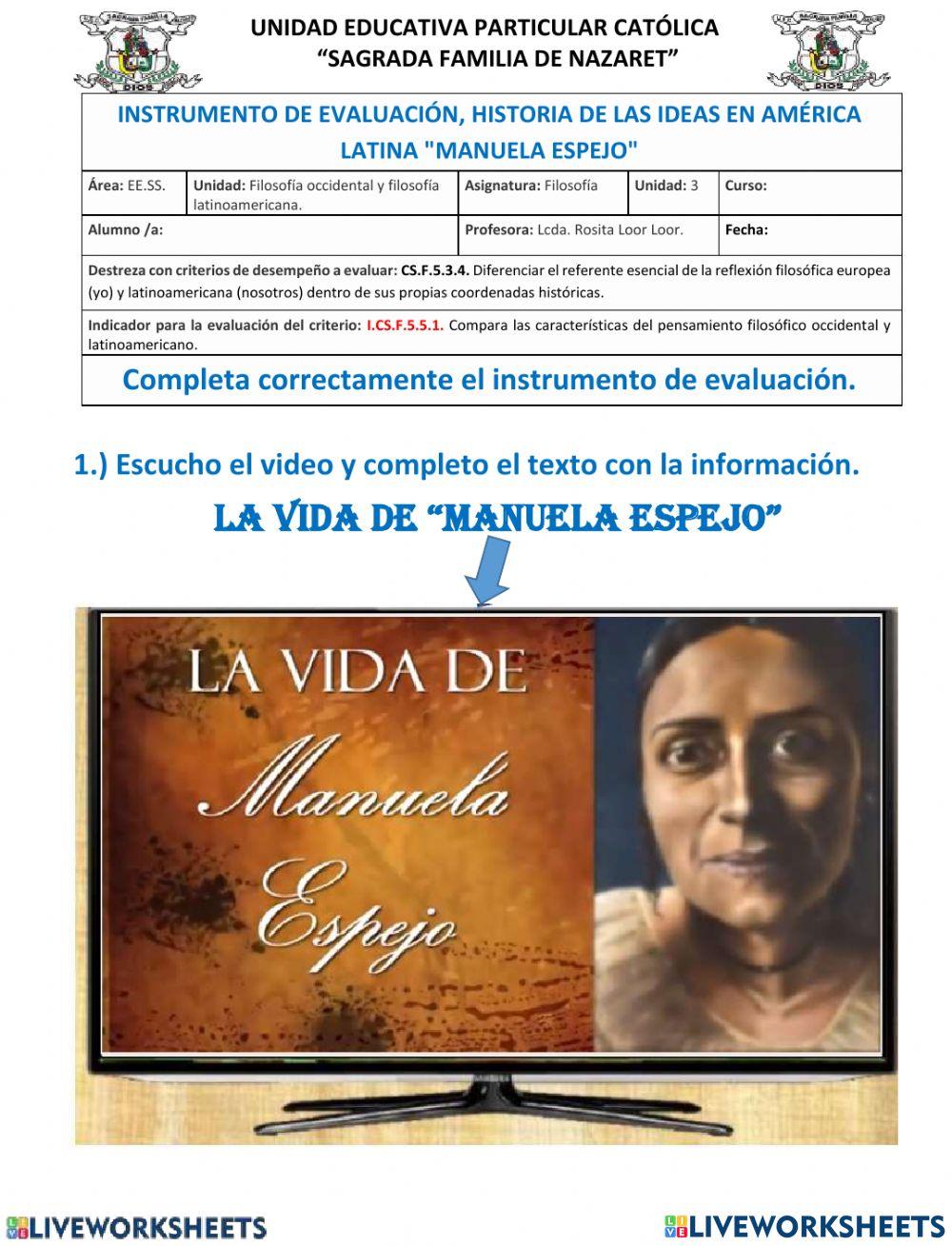 Instrumento de evaluación -Manuela Espejo-