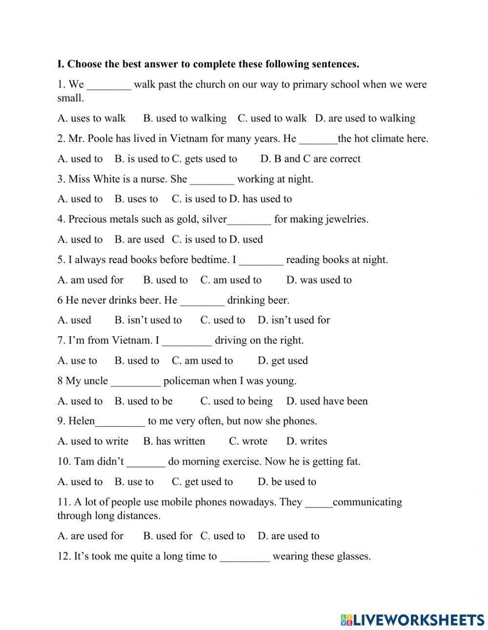 Used to-Be-Get used to