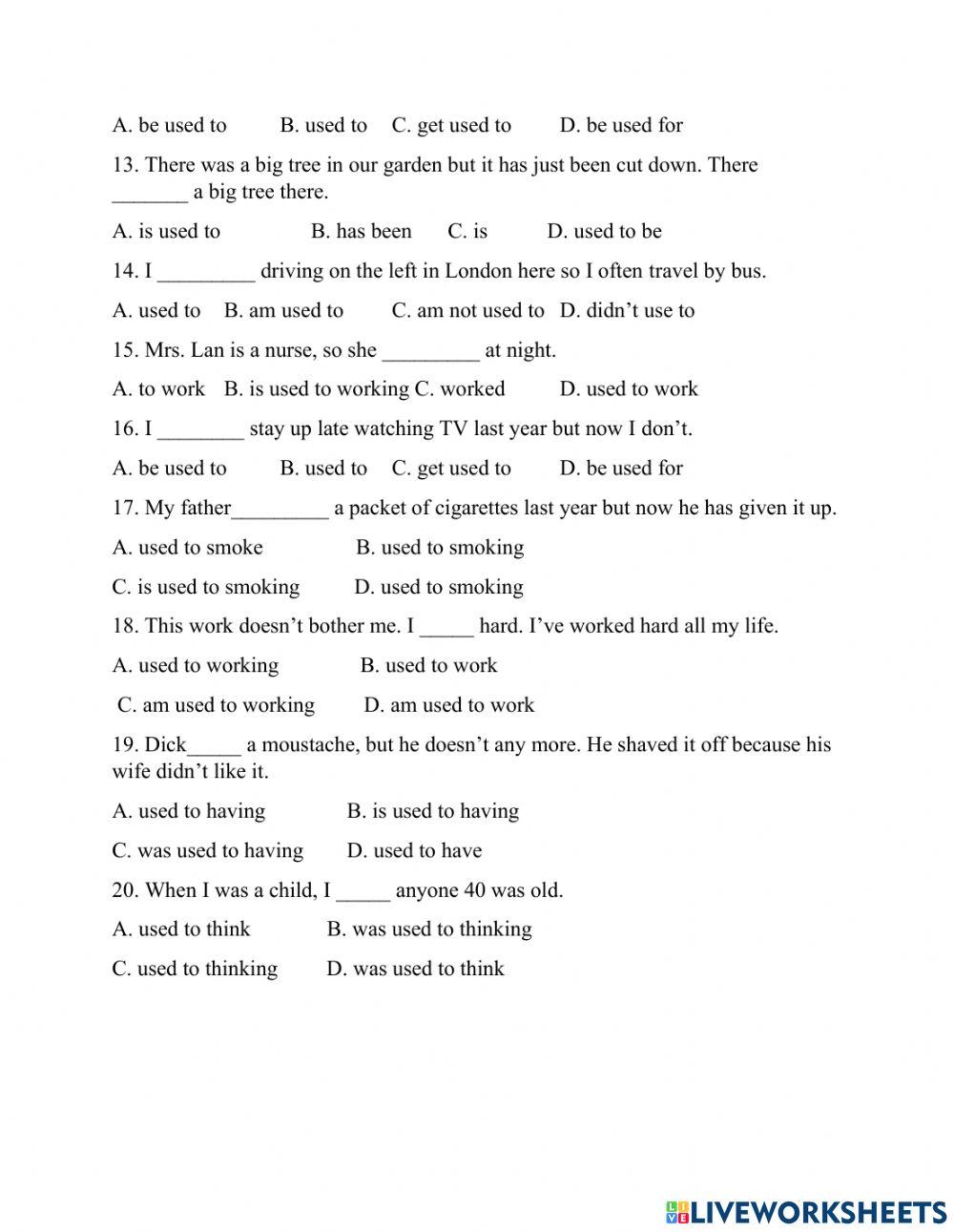 Used to-Be-Get used to