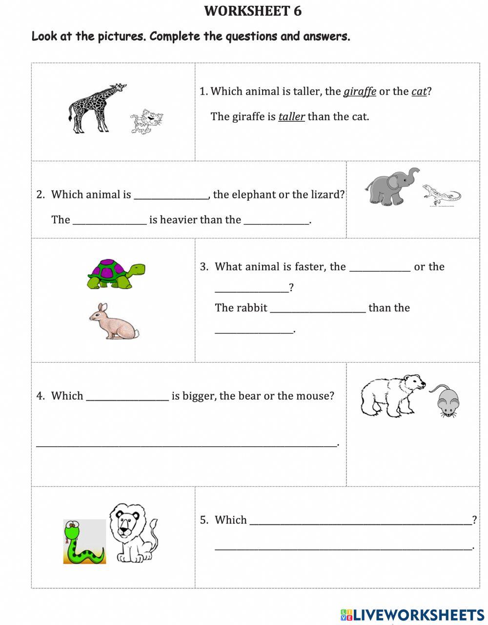 Comparative Adjective Exercise