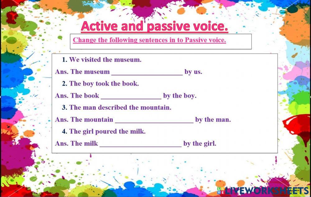 Active or passive &ndash; worksheet | Live Worksheets