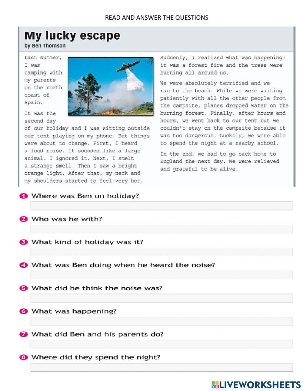 Unit 1 Writing story