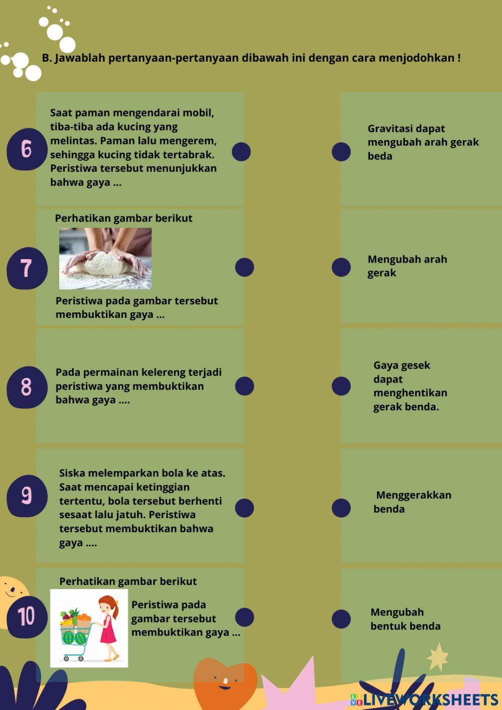 SOAL LATIHAN IPA -Pengaruh Gaya terhadap Gerak-